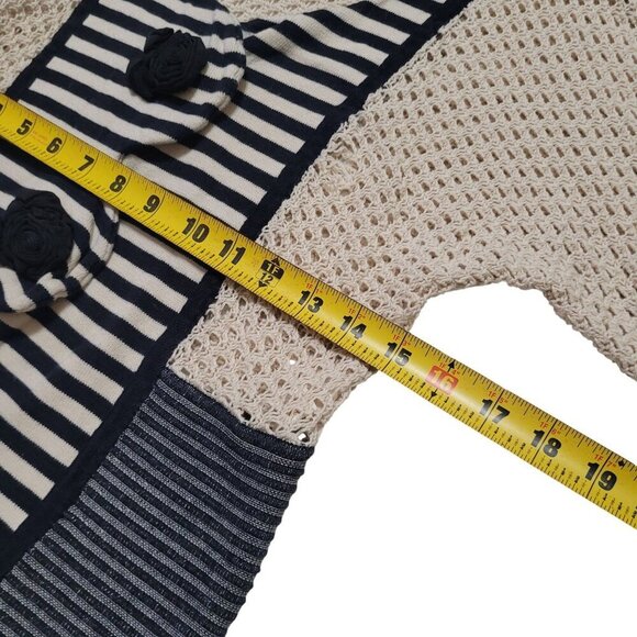 Lia Molly Anthropologie  Womens Open Knit‎ Striped Cardigan S Boho Cottagecore - Picture 9 of 10